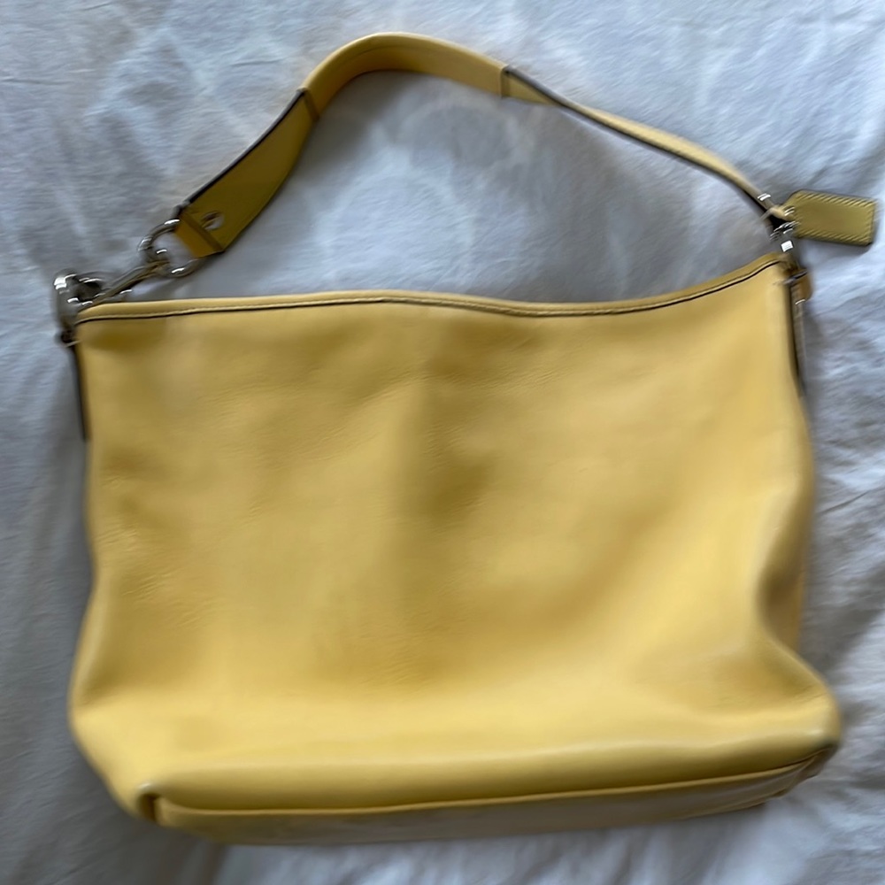 Coach yellow leather shoulder bag
